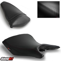 Yamaha MT03 MT 03 Seat Covers 2020-2022 2023 Luimoto Front Rear Red Stitch Black - £119.78 GBP