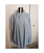 Cabela&#39;s Button Up Shirt 2XL Blue Long Sleeve Lightweight UPF50 Fishing - £22.91 GBP