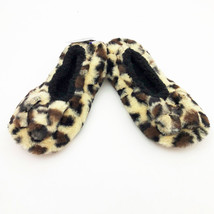 Snoozies Women&#39;s In The Wild Ballerina Cream Leopard Slippers Medium 7/8 - £10.27 GBP