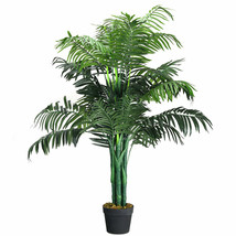 Costway 3.5-Feet Patio Yard Decorative Artificial Areca Palm Silk Tree w/Basket - £81.27 GBP
