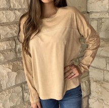 Tempo Paris long sleeve round neck tunic in Camel - £31.25 GBP