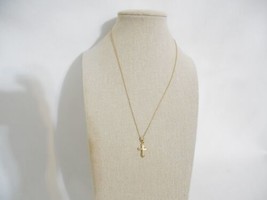 Department Store 18k Gold/ Sterling Silver Plate Cross Pendant Necklace ... - £30.68 GBP