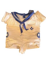 Vintage Cabbage Patch Kids Clothing White Romper Boy Outfit Anchor Sailo... - $18.69