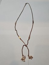 Gold Tone Necklace/Chain, Elephant Pendant and Pattern, Rope Clasp 18&#39;&#39; ... - $14.03 CAD