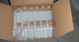 10 mL Cork Stopper Glass Bottles Mini Transparent Bottles 24 Pc 0.82&quot;W x... - $14.85