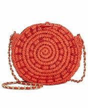 New Inc Straw Circle Crossbody - Flame/gold MSRP $49 - £12.64 GBP