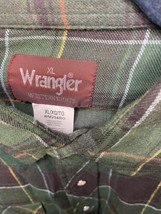 Wrangler Mens Large Green Plaid Western Button Up Pearl Snap Pocket Shir... - £16.68 GBP