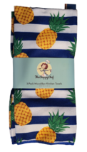 The Sloppy Chef 3 Pack Kitchen Dish Towels - New - Pineapples - £11.79 GBP