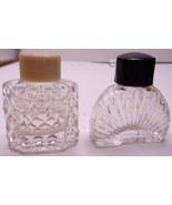 Vintage 2 Minature Clear Art Deco Cologne Bottles - $5.47 CAD