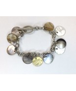 Mother of Pearl Shell Dangle Charm Bracelet with Toggle Closure 8&quot; - $13.00