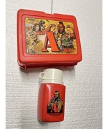 1983 Vintage The A-TEAM Classic TV Series Plastic Red Lunch Box Cracked ... - $54.31 CAD