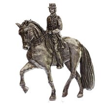 Grillie Dressage Horse-N - Dressage Horse Grille Ornament in Antiqued Ni... - $63.69