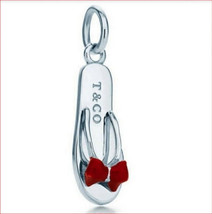 Tiffany &amp;Co Enamel Beach Sandal Flip Flop Shoe Charm Pendant 4 Necklace ... - $371.25