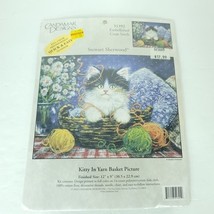 Candamar Designs #51392 Kitty in Yarn Basket Embellished Cross Stitch Ki... - $19.79