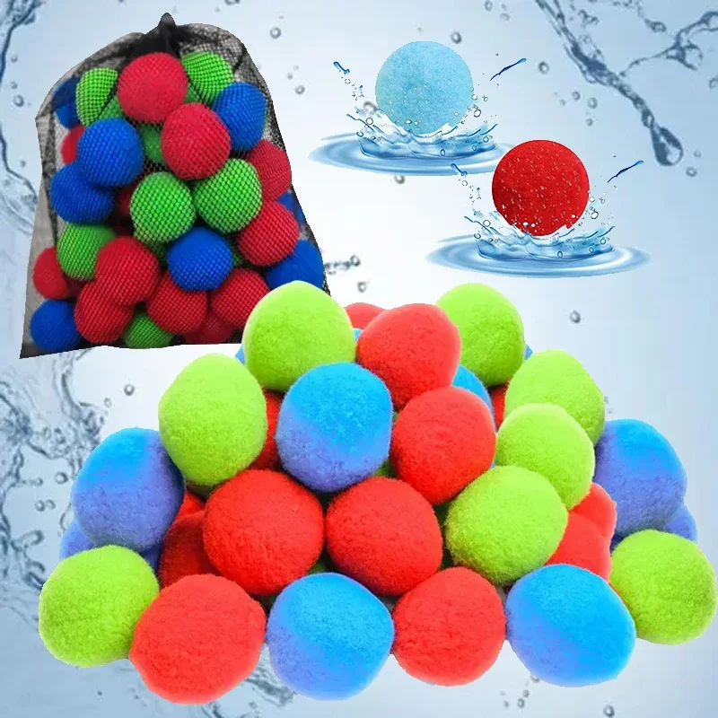 Reusable Water Balloons 50PCS Soaker Water Balls Kids Outdoor Toy for Po... - £8.43 GBP+