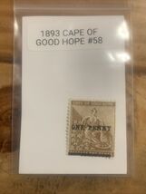 Cape of Good Hope Stamp Scott# 58  Surcharged 1893 MH H200 - $4.94