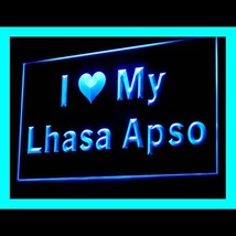 210113B I Love My Lhasa Apso Appearance Caution Unexpectedly Gate LED Light Sign - $21.99