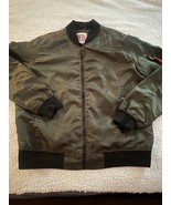 Y2K Phat Farm Bomber Jacket  Mens Large  Army Green Lightweight  90s Vin... - $41.03 CAD