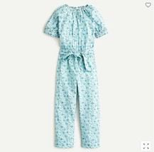 New Crewcuts Toddler Girls Blue Liberty Amelie Floral Short Sleeve Jumpsuit 3 - £27.96 GBP