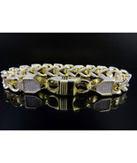 Mens Miami Curb Cuban Link Sim Diamond Bracelet 10MM 5.0 Ct 10K Yellow G... - $280.49