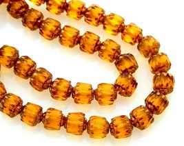 50 Cathedral Beads 6mm Topaz Dark Yellow Gold Ends Czech Fire Polished Glass - £3.94 GBP