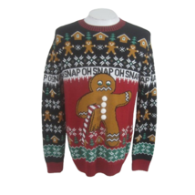 Ugly Christmas Sweater Mens pullover Large funny gingerbread man office party - £15.08 GBP