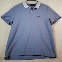 Perry Ellis America Polo Shirt Youth Large Blue Knit Short Sleeve Logo Collared - £8.63 GBP