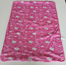 Kidgets Pink Sheep Lamb Baby Blanket White Moon Star Cloud Plush Lovey - £23.80 GBP