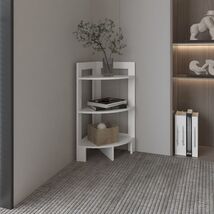 Riga Corner 3-Tier Shelf Side Table End Sofa Table with Tray - $121.99