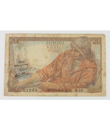 1942 France 20 Francs &quot;Pecheur&quot; (Fisherman) Fine condition Pick#100a - $49.50