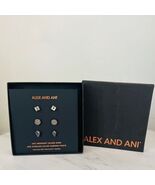 ALEX AND ANI Diamond Jet &amp; Path Of Life Stud Earring Set, NWT - $726.22 MXN