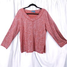 Fresh Produce Womans Tunic Top XSmall Coral Pink with White Print Oversized - £12.80 GBP