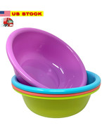 12&quot; Round Plastic Wash Basin Dish Bowl, Laundry Bowl, Cleaning Pail, 4 C... - £6.20 GBP+
