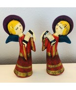 Vintage Christmas Pair Of Angel Figurines Accordian Hand Crafted Japan 8... - £21.03 GBP