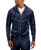 International Concepts Men&#39;s Full Zip Skip Hoodie in Basic Navy-Medium - $28.97