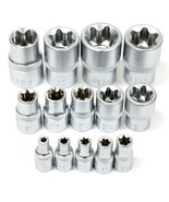 14 pc E Type Torx Star Female Socket Set 1/4&quot; 3/8&quot; &amp; 1/2&quot; Drive E4 - E24 - $20.56
