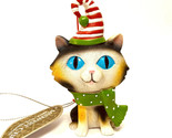 Midwest-CBK Calico Kitty Cat in a Party hat Resin Christmas Ornament Nwt  - $6.20