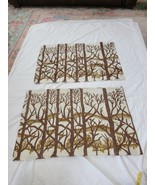 2 Vtg Cannon Royal Family Pillowcases Bare Trees Woods Tan Forest Brown ... - $27.34 CAD