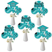 JOYMEMO Graduation Party Centerpiece Sticks 24pcs Teal Black 2025 - $5.01