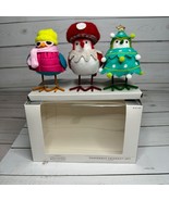 3pc Featherly Friends Mini Fabric Christmas Bird Figurine Wondershop Bri... - $29.69