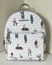 New Michael Kors Jet Set Girls Adina Medium Backpack Bright White Multi ... - £100.57 GBP
