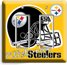 PITTSBURGH STEELERS FOOTBALL TEAM 2 GFI LIGHT SWITCH WALL PLATE MAN CAVE... - £12.63 GBP