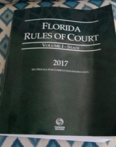 2017 Florida Rules Of Court Volume 1 State *Great Condition* - £5.74 GBP