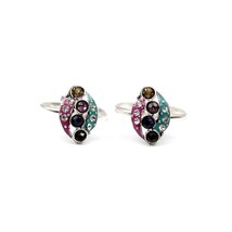 925 Real Silver Indian Style women Handmade Crystal Toe Rings Pair - $17.10