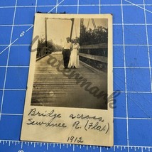 rppc postcard Bridge Across The Suwannee River Florida 1912 Couple - $208.66 MXN