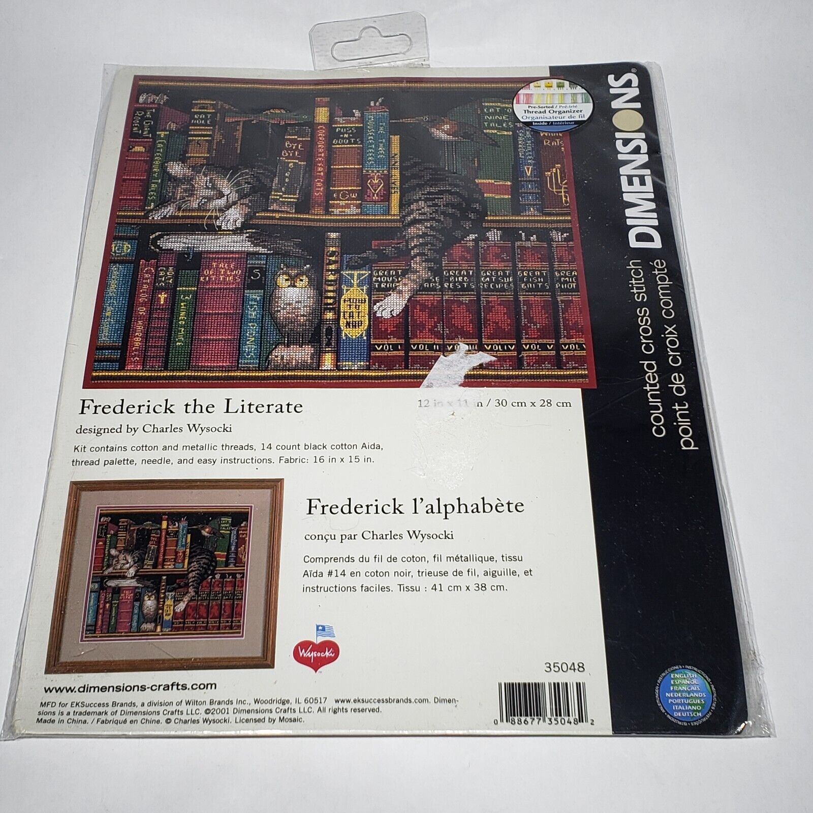 Primary image for Dimensions Frederick the Literate Cat Counted Cross Stitch Kit 35048 Wysocki