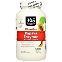 365 Whole Foods Market Papaya Enzymes -non-probiotic- 500 Chewable Vegan... - $40.89