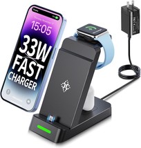 3 in 1 Charging Station for iPhone - 33W Fast Charging Station (Black) - £17.83 GBP