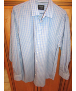 Nordstrom Mens Shop Tech-Smart Button Down Shirt 17-1/2 34-35 Blue Green... - $238.57 MXN