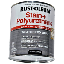 Rust-oleum Stain + Polyurethane Color &amp; Protection Weathered Gray Semi G... - £20.74 GBP